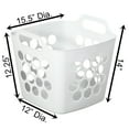 thumbnail image 5 of Flexible Plastic Laundry Basket - Square Storage Hamper with Side Handles for Easy Carrying - Versatile Organizer for Laundry, and Household Storage, 28 Litter White, 5 of 6