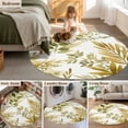 thumbnail image 5 of Round Rug 6Ft Washable Non-Slip, Brown Green Leaves Circle Area Rugs for Living Room Bedroom, Summer Botanical Farmhouse Watercolor Leaf Indoor Floor Mats Carpet Runner for Home Decor Aesthetic, 5 of 8