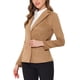 thumbnail image 4 of Blazer de ante sintético para mujer INSPIRE CHIC con solapa, mangas largas, chaqueta para el trabajo, 3XL color caqui, 4 of 6