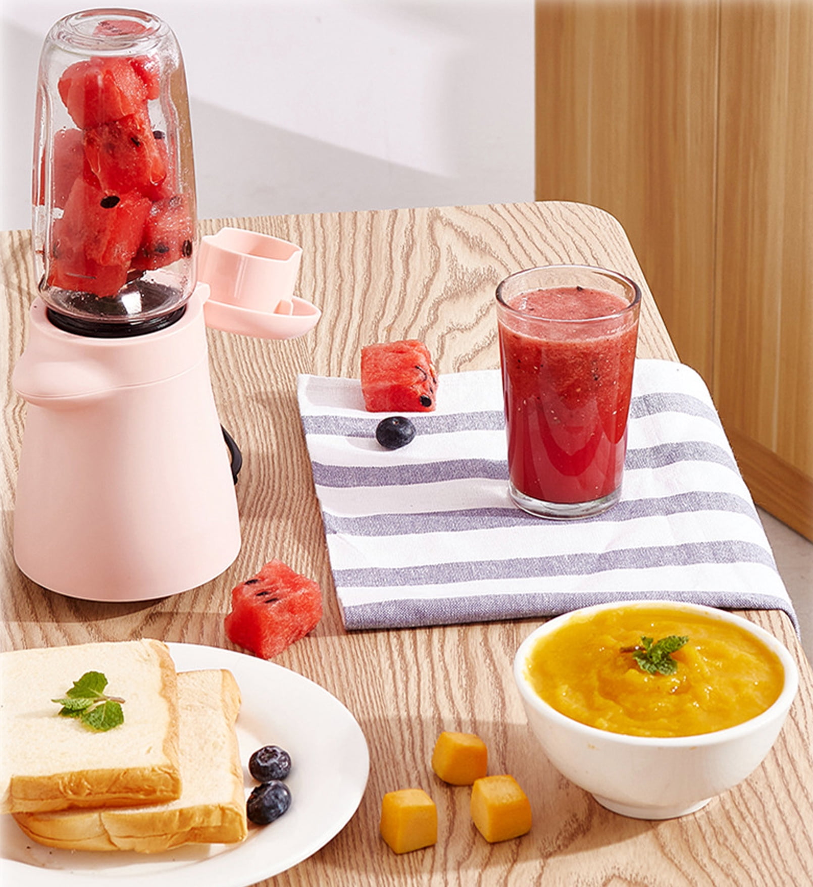 Portable 300W Electric Personal Blender Baby Food Mixer Milkshake Juicer Meat Grinder Unbranded, Pink