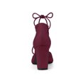 thumbnail image 2 of BLISSFUL STEP Women's Pointy Toe Chunky Heels Lace Up Pumps, 2 of 7