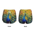 thumbnail image 3 of Pofeuu Peacocks Print Women's Athletic Shorts Running Workout Shorts Tummy Control Quick Dry Gym Shorts with Pockets Double layer sports shorts-Large, 3 of 7