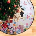 thumbnail image 5 of GZHJMY Girl Flower Christmas Tree Mat, Round Christmas Tree Stand Mat Decoration for Holiday Party Home Christmas Day Ornaments Floor Door, 28.3", 5 of 6