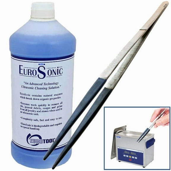 Eurosonic Concentrate Ultrasonic Cleaner ½ pint With 12” Plastic Tweezers