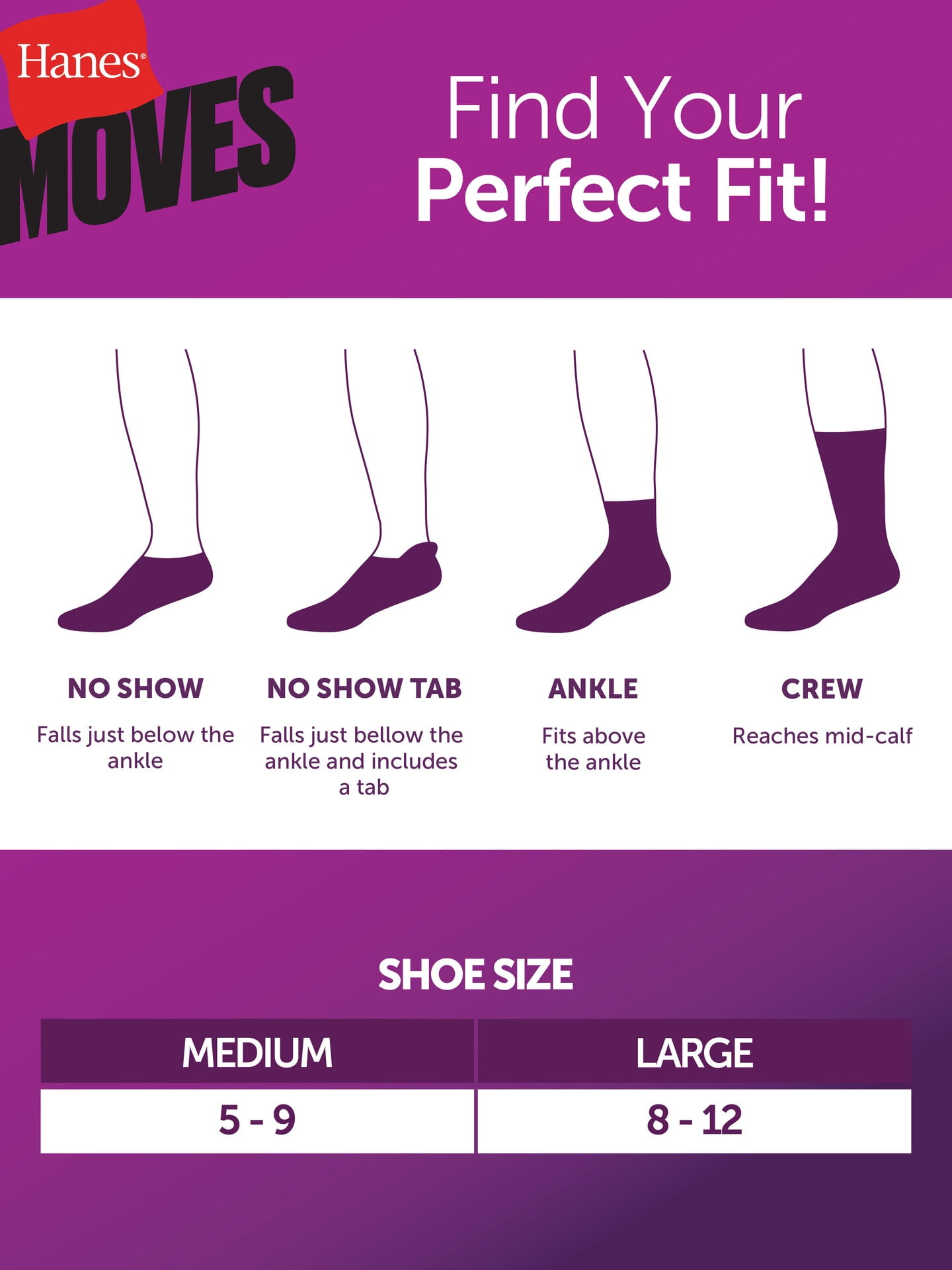 Hanes Women's No Show Socks, Moves, 10-Pack, Size 5-9