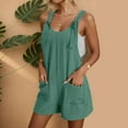 thumbnail image 3 of SUYOLL Women Summer Casual Romper Shorts Adjustable Strap Overalls Wide Leg with Pockets Solid Color Work Overalls, 3 of 5