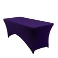 thumbnail image 1 of Mds Pack of 15 Rectangular Stretch 8ft Spandex Table Cover Tablecloths for Wedding - Cadbury Purple, 1 of 5