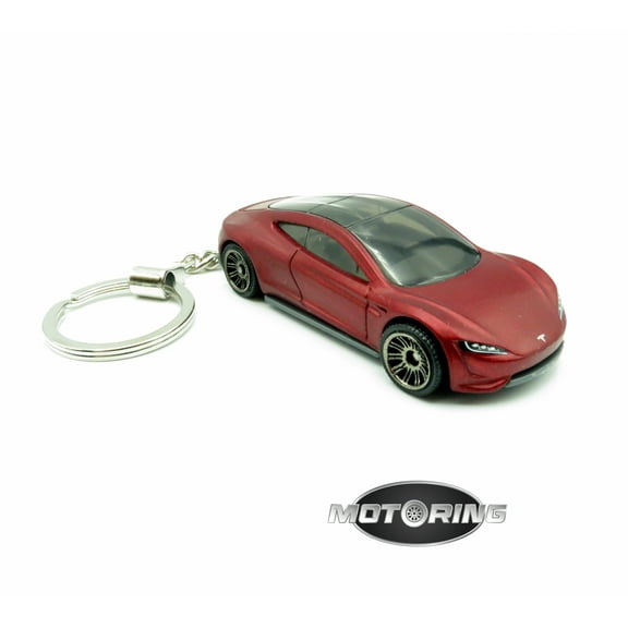 2020 '20 Tesla Roadster Maroon Car Rare Novelty Keychain 1:64 Diecast
