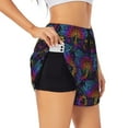 thumbnail image 2 of Haiem Indian Mandalas Dragonfly Women's 2 in 1 Running Shorts - Lightweight Athletic Workout Gym Yoga Breathable Sports Shorts Liner with Phone Pockets-Large, 2 of 9
