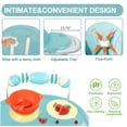 thumbnail image 3 of LHUAI, Foldable Baby High Chair, 4 in 1 Convertible High Chairs, With 5-Point Safety Harness, Adjustable Dining Tray & Backrest & Height, Easy To Clean Surface, For Babies And Toddlers, Light Blue, 3 of 8