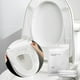 thumbnail image 4 of Fundas desechables para asiento de inodoro (paquete de 5) | Protectores sanitarios blancos de tela no tejida con tira adhesiva | Para viajes, baños públicos y uso familiar, 4 of 6