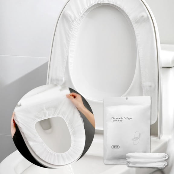 Toilet Seat Covers Disposable,Toilet Seat Covers Disposable Flushable,Disposable Toilet Seat Covers 5 Pack White Non Woven Sanitary Toilet Seat Protectors For Travel Public Use(5pcs 30*8in)
