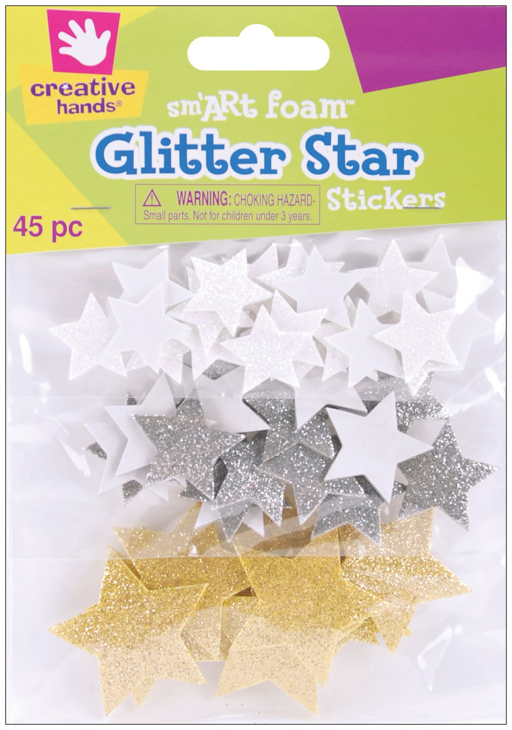 Glitter Stickers Stars 1 inch - Two Color Way / Black Light