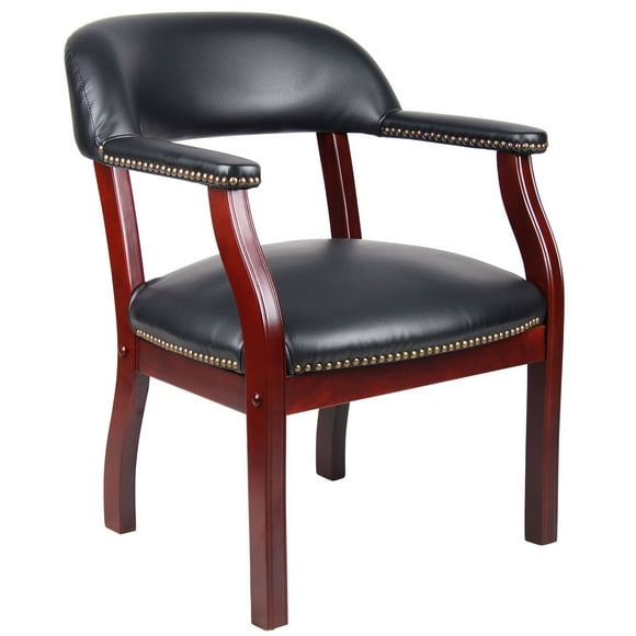 Silla de capitán Boss Office Products GFA015 de tela negra