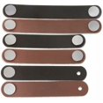 thumbnail image 5 of Manija de cuero para muebles 6 piezas Manija de puerta de cuero de estilo moderno de un solo orificio, manija de puerta de cajón hecha de cuero genuino y aleación de aluminio (marrón), 5 of 5