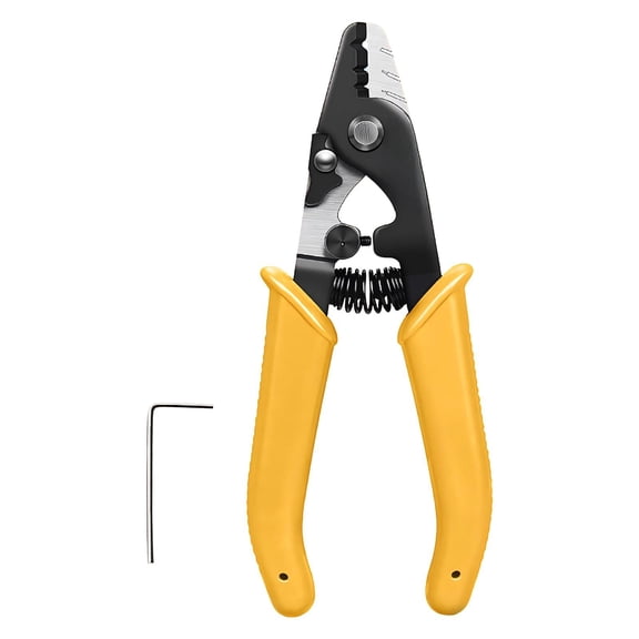 Professional 3-Hole Fiber Optic Stripper, Multi-Function Wire Stripping Pliers, Cable Cutter Tool for Fiber Optic & Electric Wire, Ergonomic Non- Grip(Colour as Pictured)