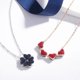 thumbnail image 3 of Collares plegables de trébol de cuatro corazones para mujer y niña, cadena de clavícula de hierba de la suerte, regalo de cumpleaños para el día de la madre, envío directo, 3 of 4