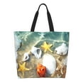 thumbnail image 1 of Disketp Seashell On The Beach Bolsa Tote Estampada para Mujer, Bolso de Hombro y de Mano para Compras y Viajes, 1 of 8