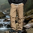 thumbnail image 2 of GZMOALH Men's Nylon Cargo Pants, Water Repellent Multi Pocket Hiking Trousers with Drawstring Waist for Outdoor Travel, 2 of 6