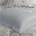 thumbnail image 3 of JERFIT King Size 5-Piece Damask Duvet Cover Set, Grey Cotton Sateen Bedding Set with Decorative Pillows, 3 of 10