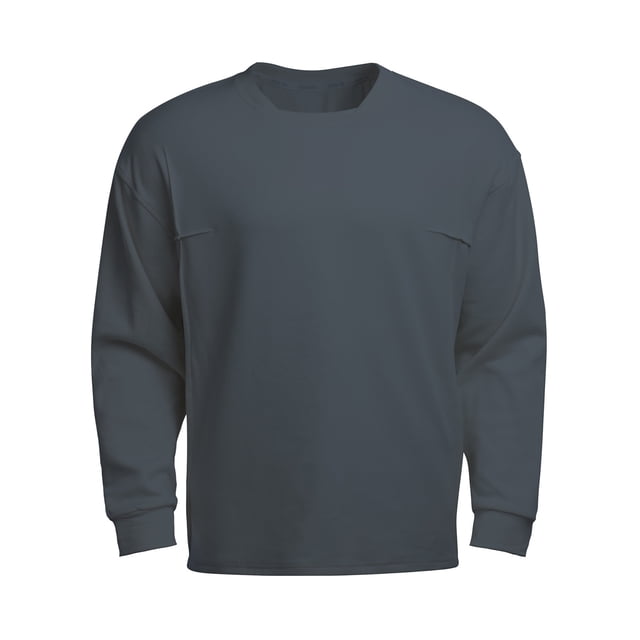 Kalauyu Men's Crewneck Sweatshirts Soild Color Long Sleeve Casual Pullover Sweat Shirts