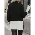 thumbnail image 2 of Black And White Color Block Turtleneck Sweater, 2 of 5