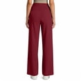 thumbnail image 4 of Mifsaly Running Pants Women High Waisted Wide Leg Yoga Pant Soft Comfortable Stretchy Gym Outdoor Hiking Athletic Workout Outfits with Pockets Wine,S, 4 of 8