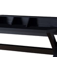 thumbnail image 3 of Multifunctional Wooden Desk with Electric Outlet and Trestle Base, Black - Saltoro Sherpi, 3 of 4