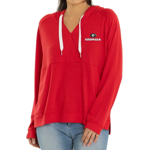 Women's Red Georgia Bulldogs Christine Pullover Hoodie