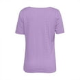 thumbnail image 4 of Fiudx Camisas de Mujer Top Liso de Manga Corta con Cuello En V y Diseño de Hebilla para Mujer Top/Camisa de Manga Corta con Cuello En V, 4 of 5