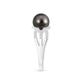 thumbnail image 3 of ANGARA Tahitian Cultured Pearl Criss-Cross Shank Ring in 14K White Gold for Women | June Birthstone, Birthday, Anniversary, Jewelry Gift for Women | Pearl Ring, 3 of 9