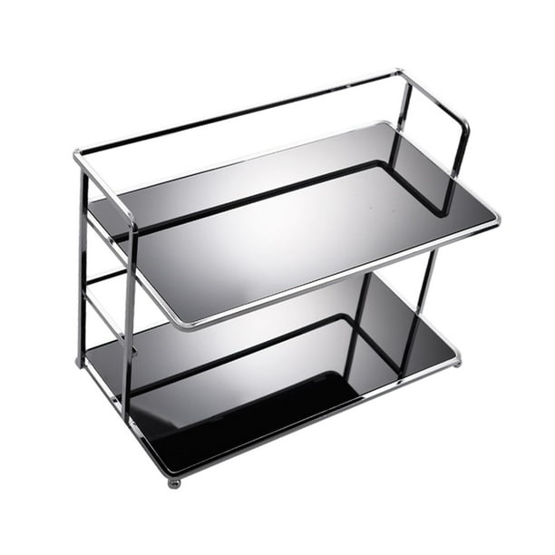 Organizador de tocador de acrílico para baño, 2 unidades Negro