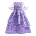 thumbnail image 2 of Figura de película de anime para niños, disfraz de cosplay, vestido de princesa con estampado floral morado para niñas, traje de falda, trajes para fiesta, día de los niños, 2 of 5