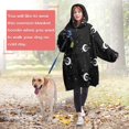 thumbnail image 4 of Wearable Oversized Blanket,Black Star Moon Planet Pattern Wearable Blanket Hoodie for Adults,Cozy Hooded Blankets with Super Pockets,Super Warm Fuzzy Pullover for Women & Men, 4 of 6