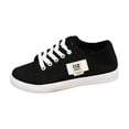 thumbnail image 4 of Rokment Women's Canvas Low Top Fashion Sneakers Vintage Classic Denim Walking Flat Stylish Casual Walking Skate Tennis Shoes Black Size 6, 4 of 5
