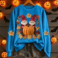 thumbnail image 4 of Sweatshirt for Women Pumpkin Maple Leaf Print Crewneck Long Sleeve Soft Halloween Fall Holiday Top, 4 of 4