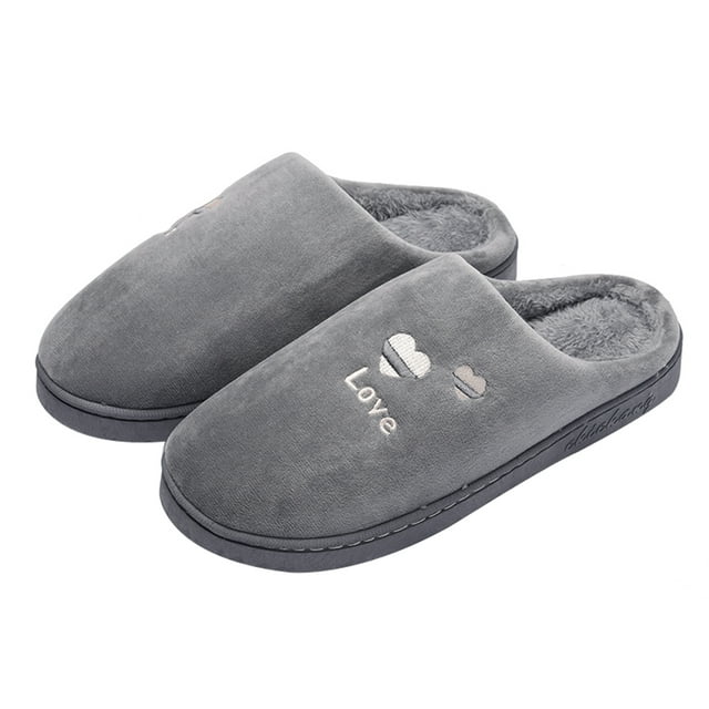 1 par de pantuflas de felpa para hombre, antideslizantes, cómodas y cálidas para el hogar.