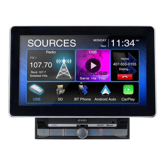 Jensen CAR10TC 10.1" Wireless CPAA Multimedia Receiver with Top Controls