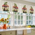 thumbnail image 4 of 2 Pack Frog Mushroom Valance for Window Watercolor Plant Leaves Linen Kitchen Valance Rod Pocket Short Curtain Topper Decorative Window Treatment for Living Room Bedroom 54"x18", 4 of 8