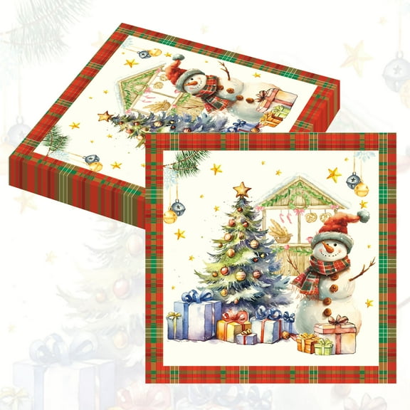 Christmas Decorative Placemats, 40 Pack Foldable 33x33cm Holiday Table Decor