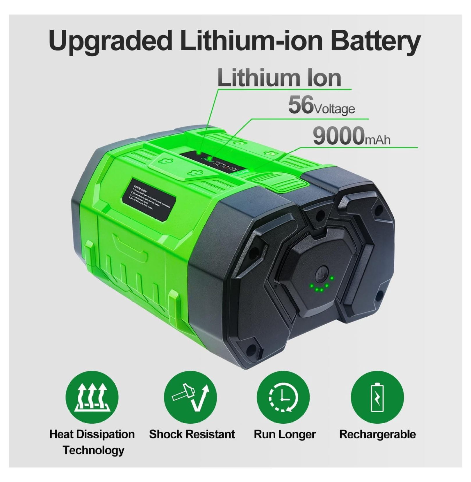 56V 9000mAh Replacement Battery for EGO BA2800T BA1400T BA4200T BA5600T Tools - 9.0Ah Lithium Ion Power