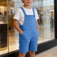 thumbnail image 6 of Mercatoo Little Girls Boys Twill Shortalls Toddler Kids Summer Bib Overall Shorts Straight Leg Loose Fit Cotton Short Overalls Rompe𝐫, 6 of 7