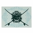 thumbnail image 1 of Surf Cutting Board, Surf Sign with Diving Suit and Elements Myst Underwater Recreational Design, Decorative Tempered Glass Cutting and Serving Board, Small Size, Dark Petrol Blue Blue, by Ambesonne, 1 of 1