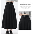 thumbnail image 6 of Elegant High Waist Long Skirt for Women Pleated Dress Color Breathable and Comfortable Polyester Fabric, 6 of 9