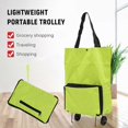 thumbnail image 2 of Foldable Shopping Trolley Bag with Wheels Collapsible Shopping Cart Reusable Foldable Grocery Bags Travel Bag Green, 2 of 5