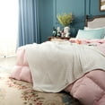 thumbnail image 4 of Flxxie Cotton Cable Knitted Twin Blanket, Sherpa Fleece Twin Blanket Dual Sided (White, 60" x 80"), 4 of 5