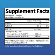 Omega 3 Fish Oil Supplements,1000 Mg with EPA&DHA, Fish Oil Supplement, 120 Softgels