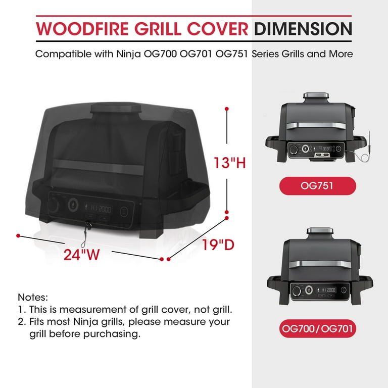  Grill Cover for Ninja OG701 Woodfire Outdoor Grill & Smoker,  7-in-1 Master Grill,Water-Resistant Cover for Ninja Woodfire Grill OG701  OG751 OG700 Series : Patio, Lawn & Garden