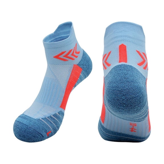 LJEFF Little Girls Cushioned Ankle Sports Socks, Cute Anti-Slip Stretchy Sweat-Wicking Gift Kids Active Stockings Blue Size M