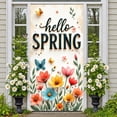 thumbnail image 3 of Floral Theme Hello Spring Banner Butterfly Accents Spring Display Colorful Design 3D Lettering Floral Backdrop for Spring Party Garden Gathering Outdoor Event, 3 of 9